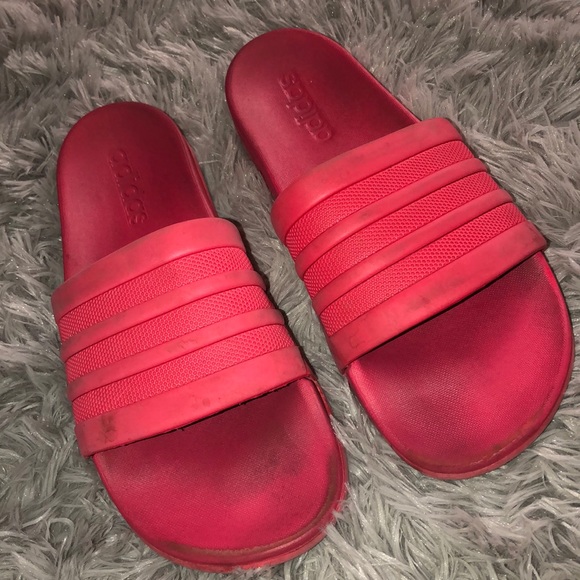 hot pink adidas slides